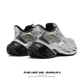 Лофери с 11 см скрит подем на височината – унисекс dad shoes, връзки, заострен нос, PU горна част, гумена подметка