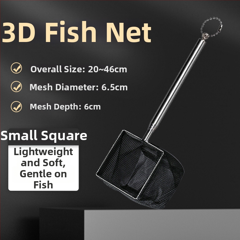 Ανοξείδωτο τηλεσκοπικό χειροκίνητο δίχτυ ενυδρείου για μικρά διακοσμητικά ψάρια (γκούπι, μπέτα) – 3D χειροποίητος σχεδιασμός