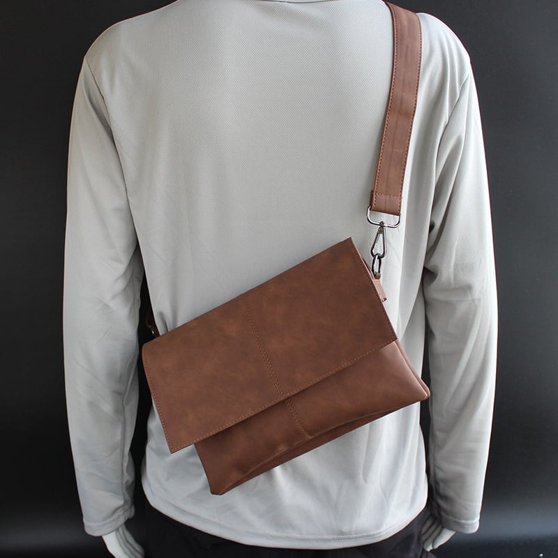 Muška PU kožna crossbody torba, velika zapremina, višestruki pretinci, ležerni stil, Mini dragon, poliester podstava