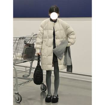 Ženska jakna s pamukom kao punilom, korejskog stila, polo ovratnik, zatvarač, duljina 50–65 cm, pamuk 71–80%, Spandex tkanina