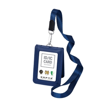 Дръжач за карти от естествена кожа с телескопичен шнур за служебна карта