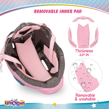 Dječja kaciga za bicikl s motivom jednoroga, EPS+PC, podesiva veličina