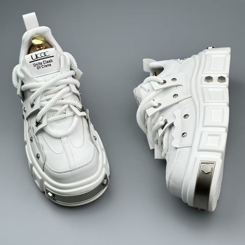 Cipele za skateboard s debelim potplatom, gornji dio od umjetne kože, vezanje vezicama, potplata injekcijski lijevana