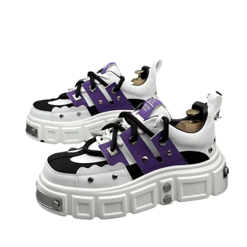 Cipele za skateboard s debelim potplatom, gornji dio od umjetne kože, vezanje vezicama, potplata injekcijski lijevana