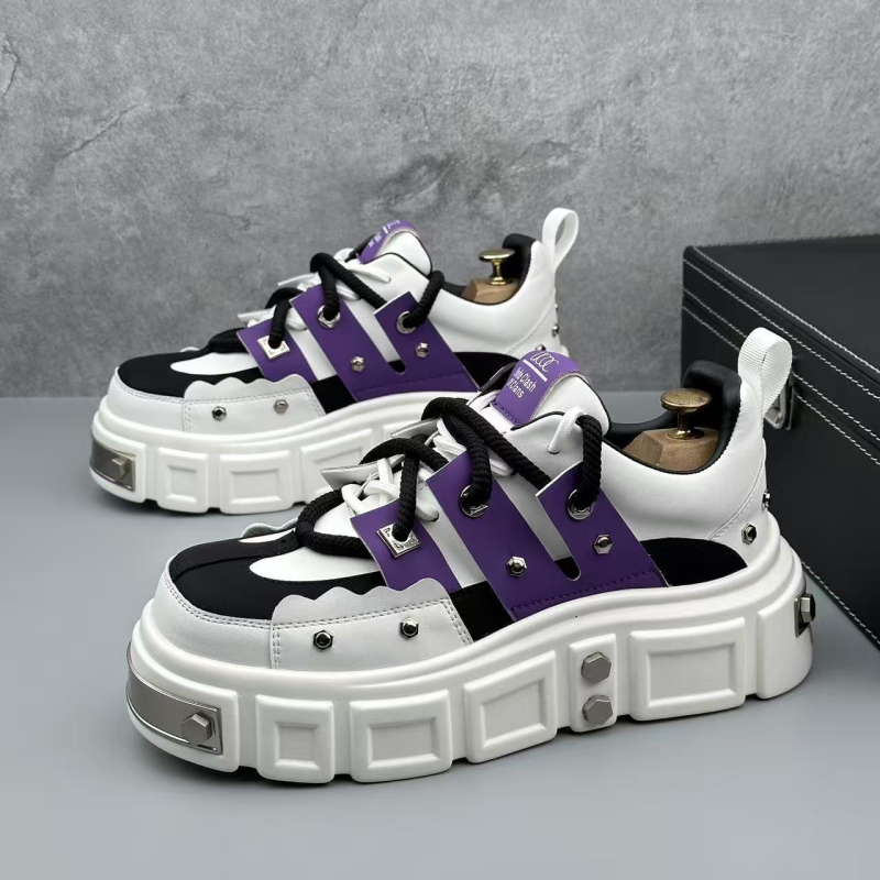 Cipele za skateboard s debelim potplatom, gornji dio od umjetne kože, vezanje vezicama, potplata injekcijski lijevana