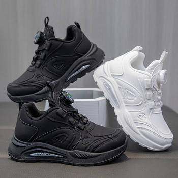 Pantofi sport pentru copii - unisex, închidere cu buton rotativ, partea superioară din piele artificială, talpă din cauciuc, primăvară–toamnă