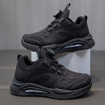 Pantofi sport pentru copii - unisex, închidere cu buton rotativ, partea superioară din piele artificială, talpă din cauciuc, primăvară–toamnă