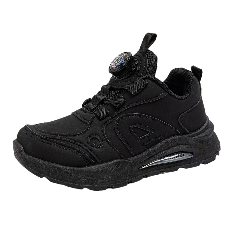 Pantofi sport pentru copii - unisex, închidere cu buton rotativ, partea superioară din piele artificială, talpă din cauciuc, primăvară–toamnă