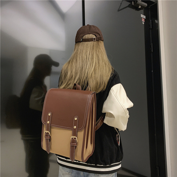 Ruksak s urbanim minimalističkim stilom, PU materijal, ljeto 2025, zatvaranje s poklopcem, trodimenzionalni dizajn