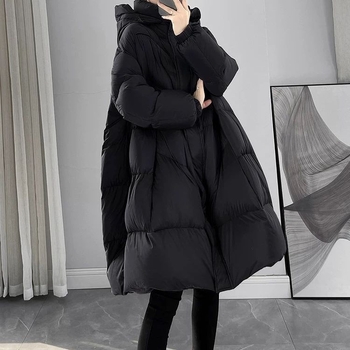 Jakna s kapuljačom, A-linija, ležerni kroj, 50% patka perja, prozračni materijal, europski stil