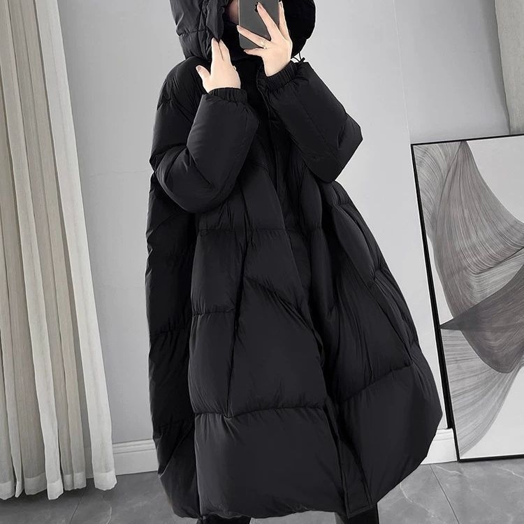 Jakna s kapuljačom, A-linija, ležerni kroj, 50% patka perja, prozračni materijal, europski stil