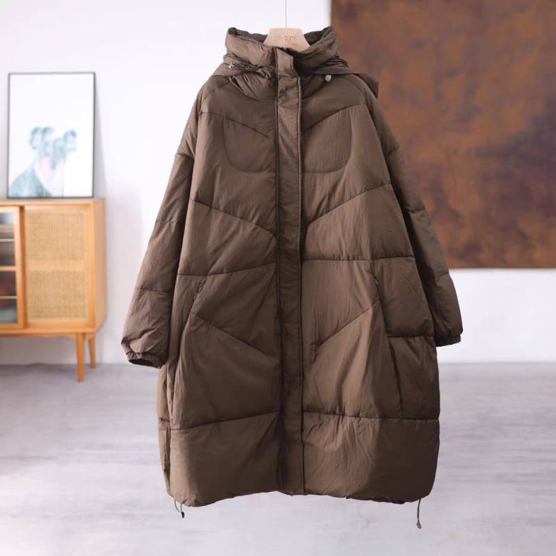 Jakna s kapuljačom, A-linija, ležerni kroj, 50% patka perja, prozračni materijal, europski stil