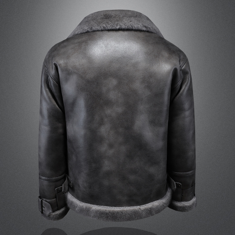 Muška jakna s kapuljačom i reverom, dugi rukavi, džepovi sa zatvaračem (zajčje krzno, prilagodljiv kroj, normalna duljina)