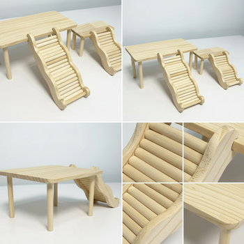 Dekoracija kaveza za hrčka od borovine – višestruko sklonište s dvostrukim valovitim stubištem