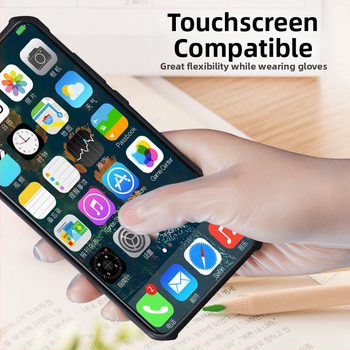 Jednorázové PVC rukavice, potravinárskej kvality, vodotesné a olejodolné, hrúbka 4.5 silk, s dotykovým displejom kompatibilné