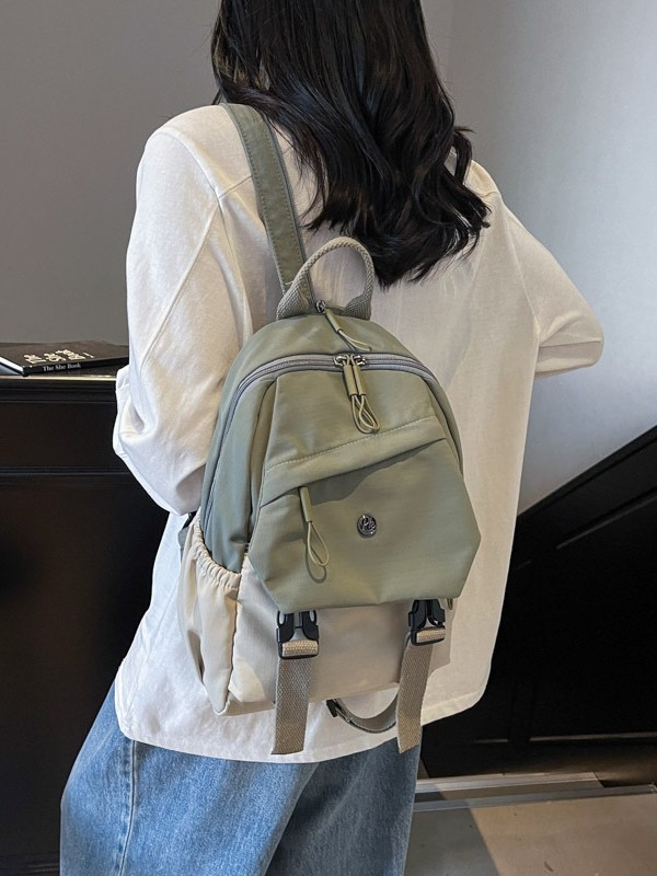 Višenamjenski ženski ruksak u japanskom stilu i crossbody torba preko ramena — Oxford platno, poliester podstava, zatvaranje na zip, unutarnja džep s zipom, otporno na habanje