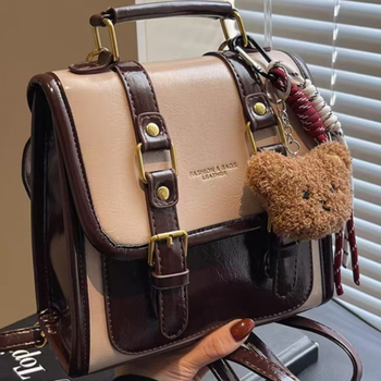 Ženska mini torba u korejskom stilu, casual retro, proljeće 2025, PU koža, lagana, zatvaranje zatvaračem, džep za mobitel, vodootporna i otporna na habanje