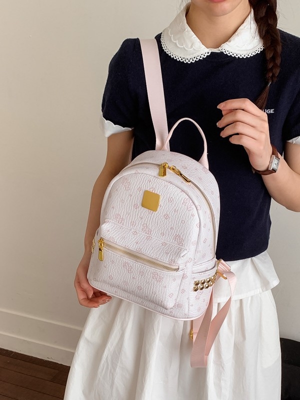 Gradski minimalistički ruksak s dva remena, PU materiali, zatvarač, unutarnja džep sa zatvaračem, poliester podstava