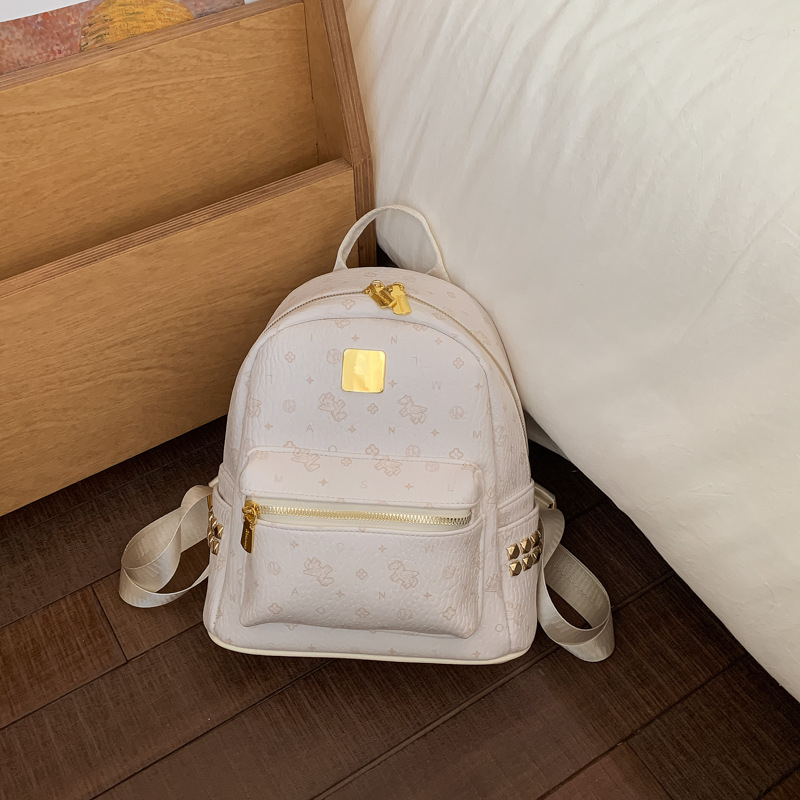 Gradski minimalistički ruksak s dva remena, PU materiali, zatvarač, unutarnja džep sa zatvaračem, poliester podstava