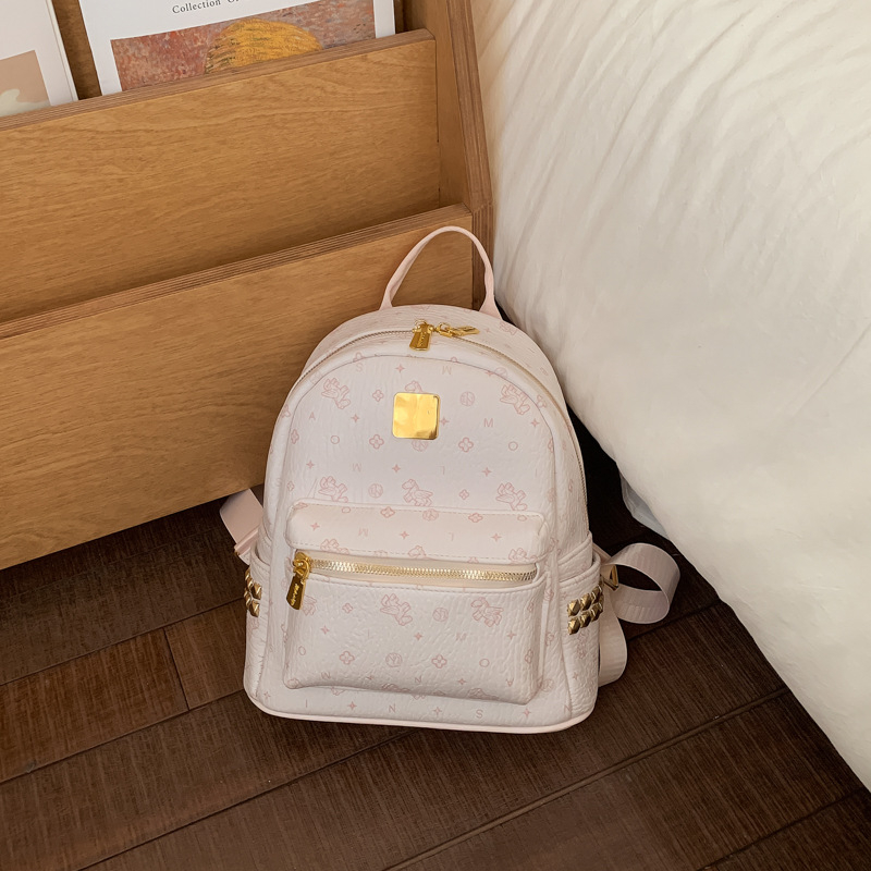 Gradski minimalistički ruksak s dva remena, PU materiali, zatvarač, unutarnja džep sa zatvaračem, poliester podstava