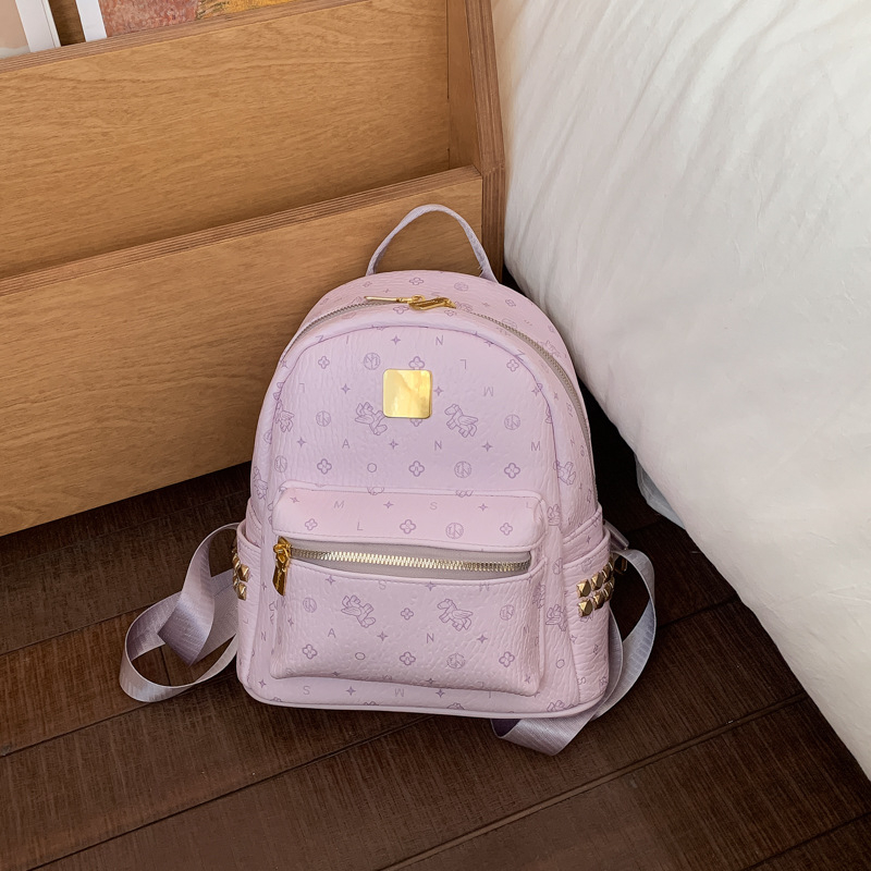 Gradski minimalistički ruksak s dva remena, PU materiali, zatvarač, unutarnja džep sa zatvaračem, poliester podstava