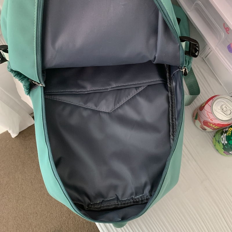 Najlon ruksak za školu, japanskog stila, zatvaranje zipom, kapacitet ispod 20 L, model KK23928, dvostruke naramenice, poliester podstava, unutarnji pretinac za bocu vode i pretinac za knjige