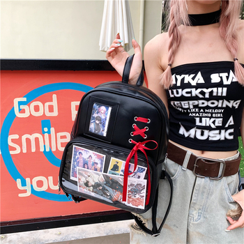 Prozirni PU ruksak za žene, Velika kapaciteta, Jesen 2025, Zatvaranje na zip, Skriveni džep na zip