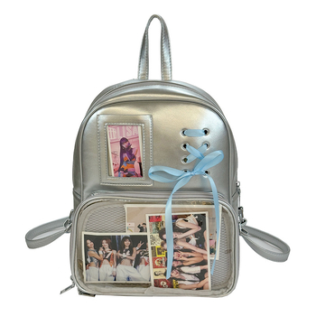 Prozirni PU ruksak za žene, Velika kapaciteta, Jesen 2025, Zatvaranje na zip, Skriveni džep na zip