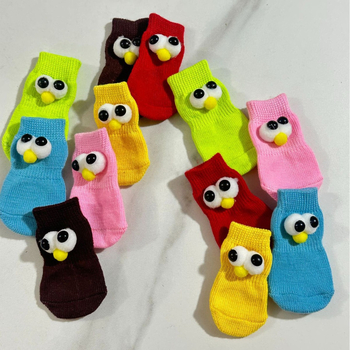 Șosete pentru animale de companie – câini și pisici | Poliester, țesătură cu mașina de șosete, cusătură în vârf, adeziv anti-alunecare, utilizare universală, toate sezoanele