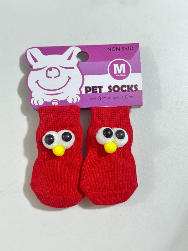 Șosete pentru animale de companie – câini și pisici | Poliester, țesătură cu mașina de șosete, cusătură în vârf, adeziv anti-alunecare, utilizare universală, toate sezoanele