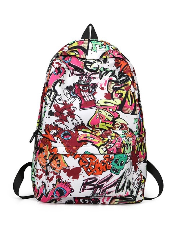 Ruksak za školu velikog kapaciteta s grafit dizajnom japanskog stila, svakodnevni ruksak za srednjoškolce, unisex
