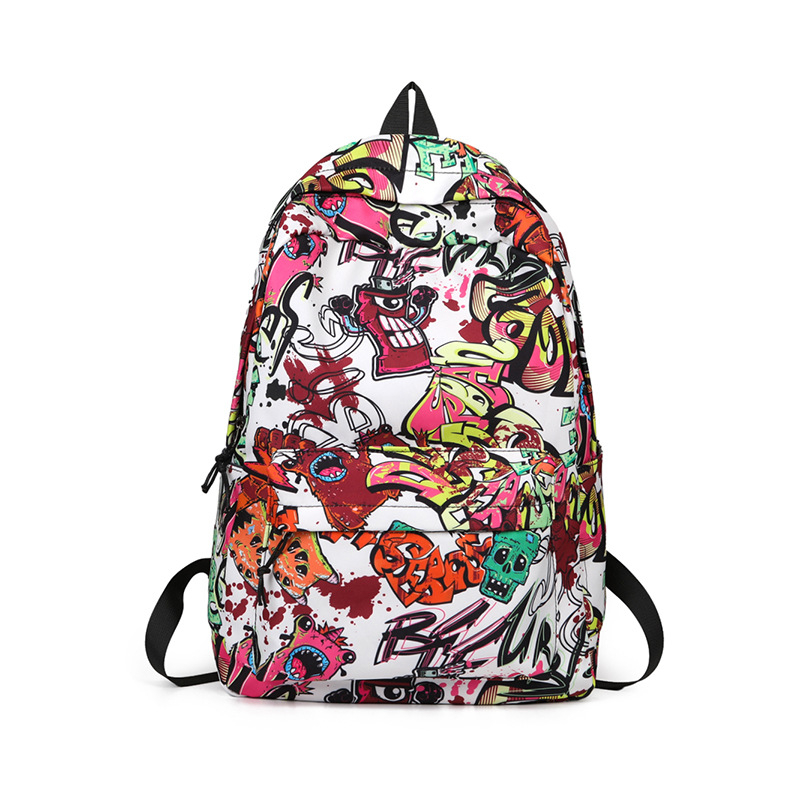Ruksak za školu velikog kapaciteta s grafit dizajnom japanskog stila, svakodnevni ruksak za srednjoškolce, unisex