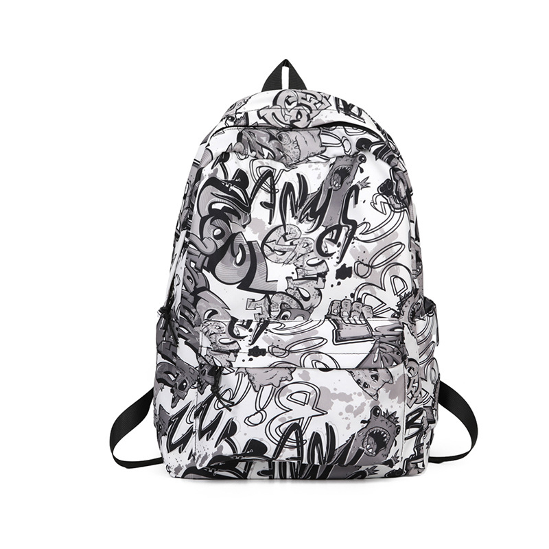Ruksak za školu velikog kapaciteta s grafit dizajnom japanskog stila, svakodnevni ruksak za srednjoškolce, unisex