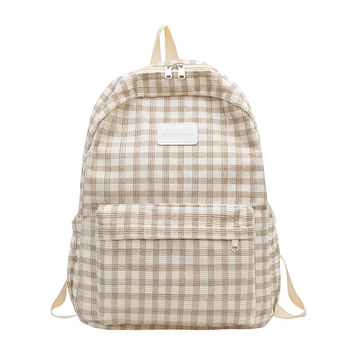 Notelli Corduroy Plaid školska ruksak – mladenački kampus stil, zakrivljene naramenice, za školu