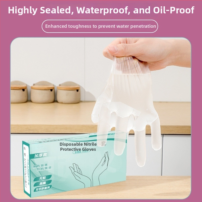 Mănuși de unică folosință, TPE, alimentare, nitril, îngroșate, impermeabile și rezistente la ulei, pentru bucătărie