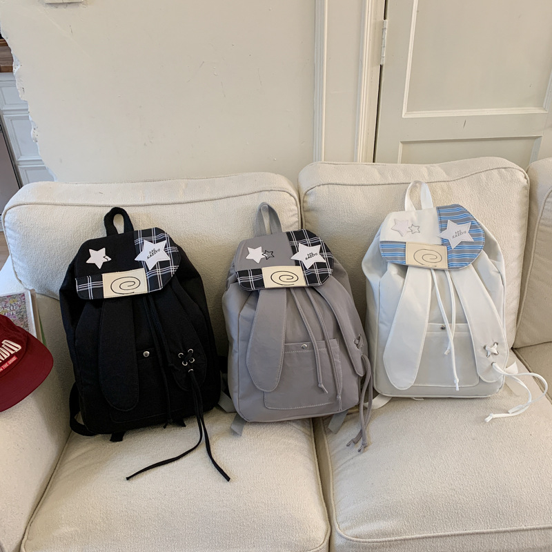 Ruksak za laptop, unisex - najlon, vodootporan, velik kapacitet, zakrivljene naramenice, karikaturni uzorak, za nižu srednju školu