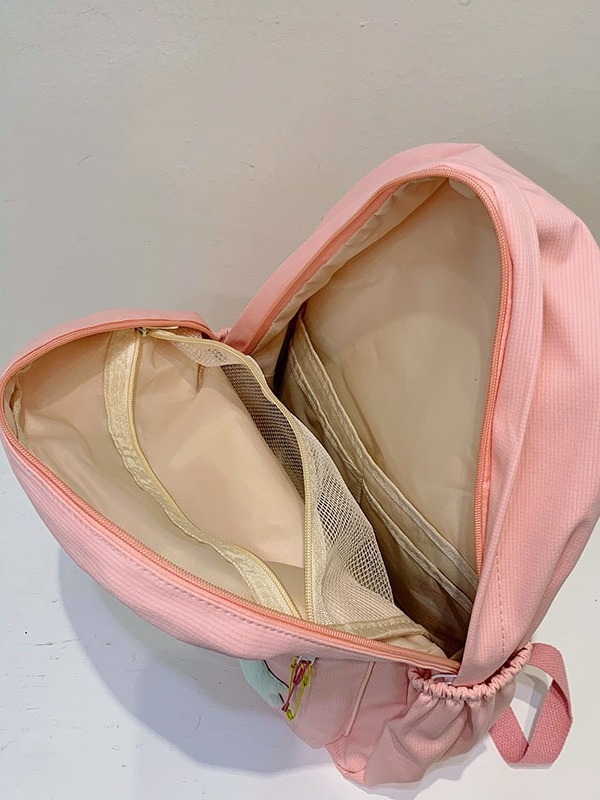 Rucsac școlar cu design de wafel, capacitate dublă, imprimeu cu litere, bretele cu pernă de aer, potrivit pentru gimnaziu