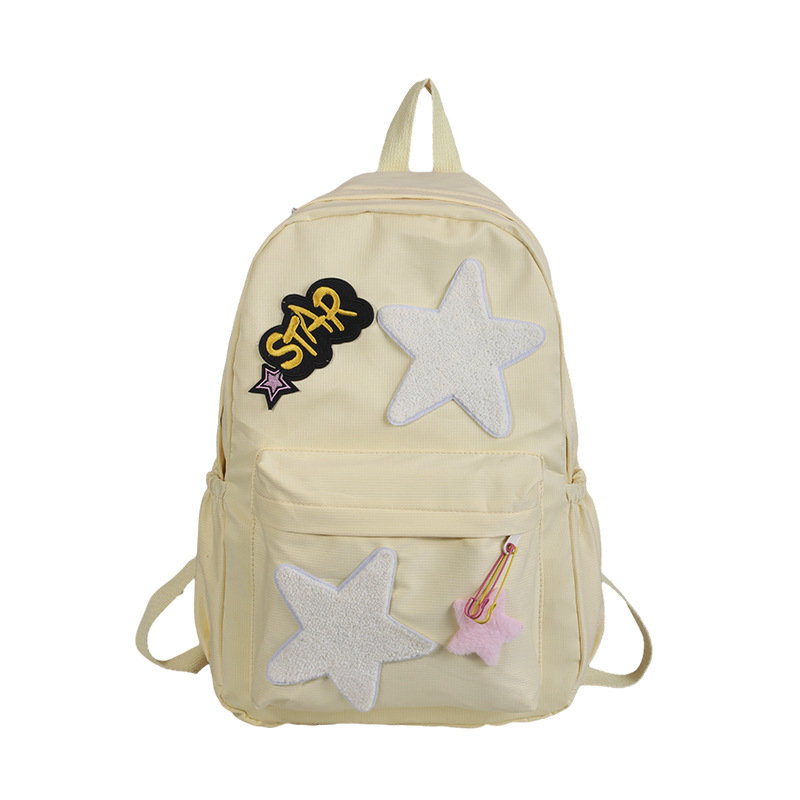 Rucsac școlar cu design de wafel, capacitate dublă, imprimeu cu litere, bretele cu pernă de aer, potrivit pentru gimnaziu