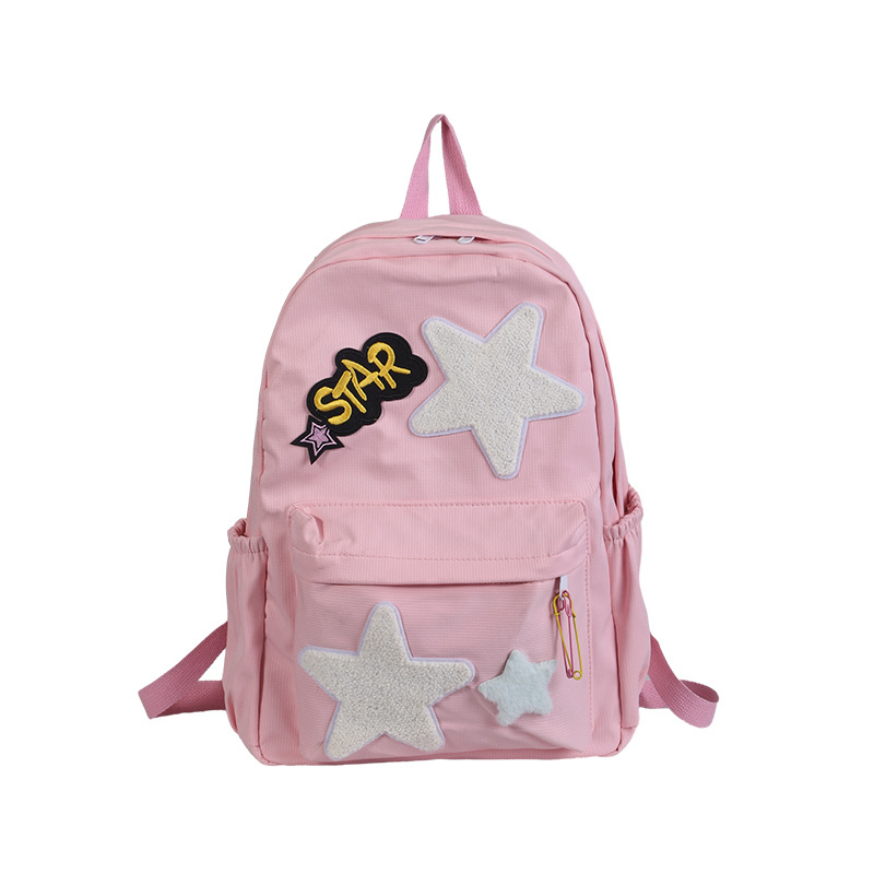 Rucsac școlar cu design de wafel, capacitate dublă, imprimeu cu litere, bretele cu pernă de aer, potrivit pentru gimnaziu