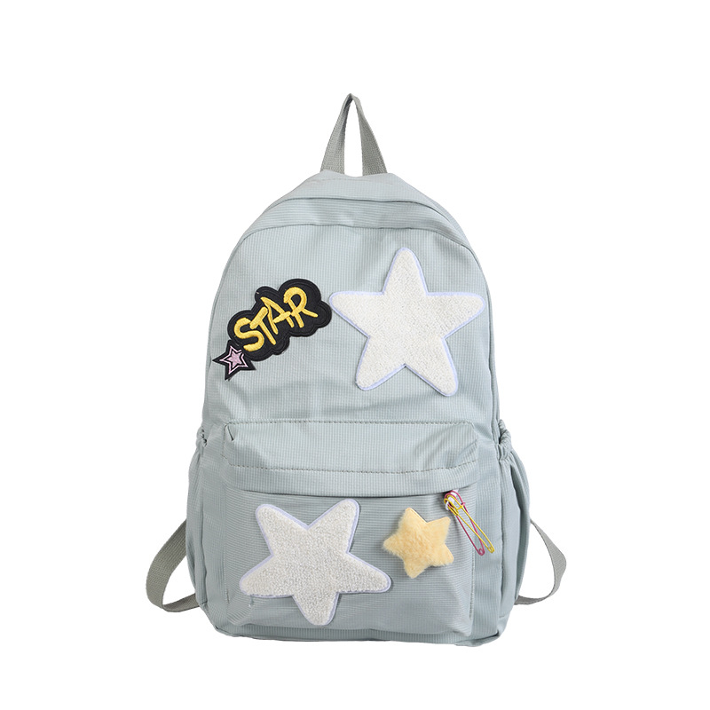 Rucsac școlar cu design de wafel, capacitate dublă, imprimeu cu litere, bretele cu pernă de aer, potrivit pentru gimnaziu