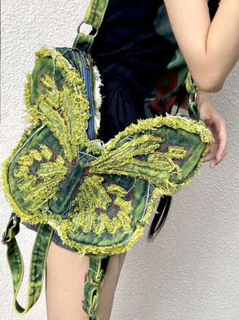 Ruksak - leptirov uzorak, poliester, zakrivljeni ramenski remen, street style, pogodan za sveučilište