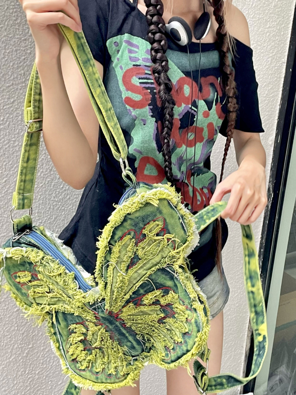 Ruksak - leptirov uzorak, poliester, zakrivljeni ramenski remen, street style, pogodan za sveučilište