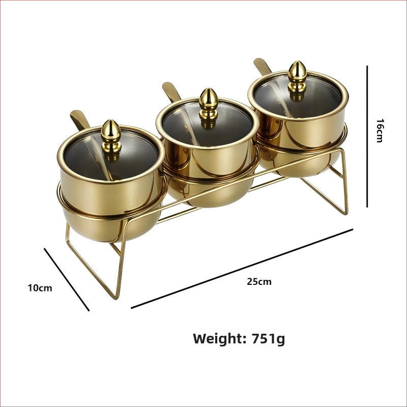 Laumont Σετ δοχείων μπαχαρικών από ανοξείδωτο χάλυβα 304 με κουταλάκι και γυάλινο καπάκι – σετ πολλών γεύσεων