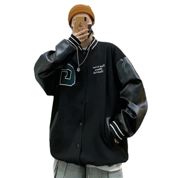 Hiphop jakna, slobodan kroj, zip zatvarač, bez ovratnika, poliester