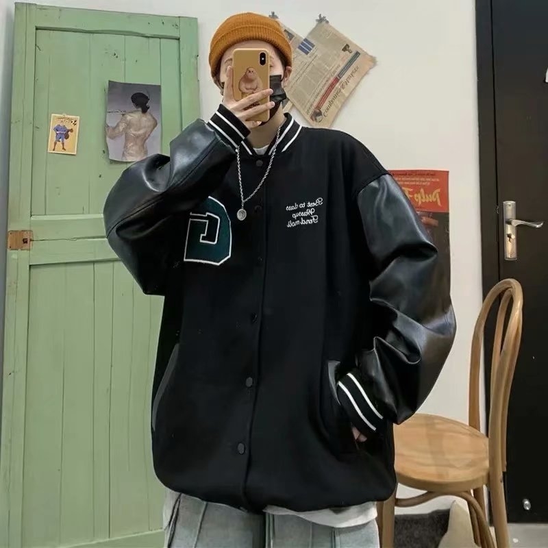 Hiphop jakna, slobodan kroj, zip zatvarač, bez ovratnika, poliester