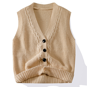 Muški pleteni kardigan s V-izrezom, dugi rukavi, široki kroj, jacquard pletenina
