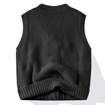 Muški pleteni kardigan s V-izrezom, dugi rukavi, široki kroj, jacquard pletenina