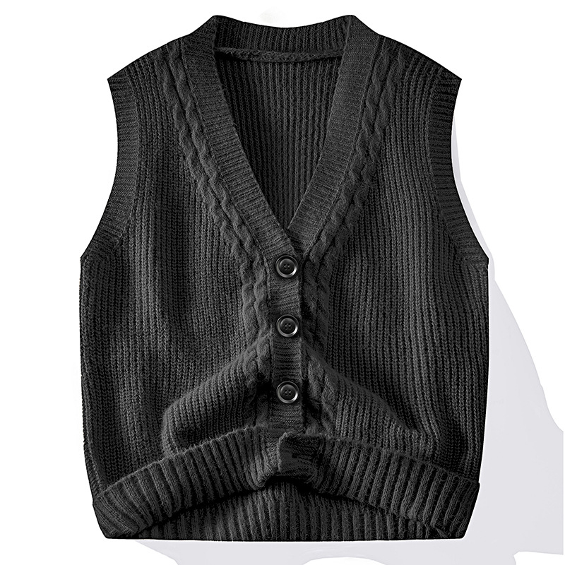 Muški pleteni kardigan s V-izrezom, dugi rukavi, široki kroj, jacquard pletenina