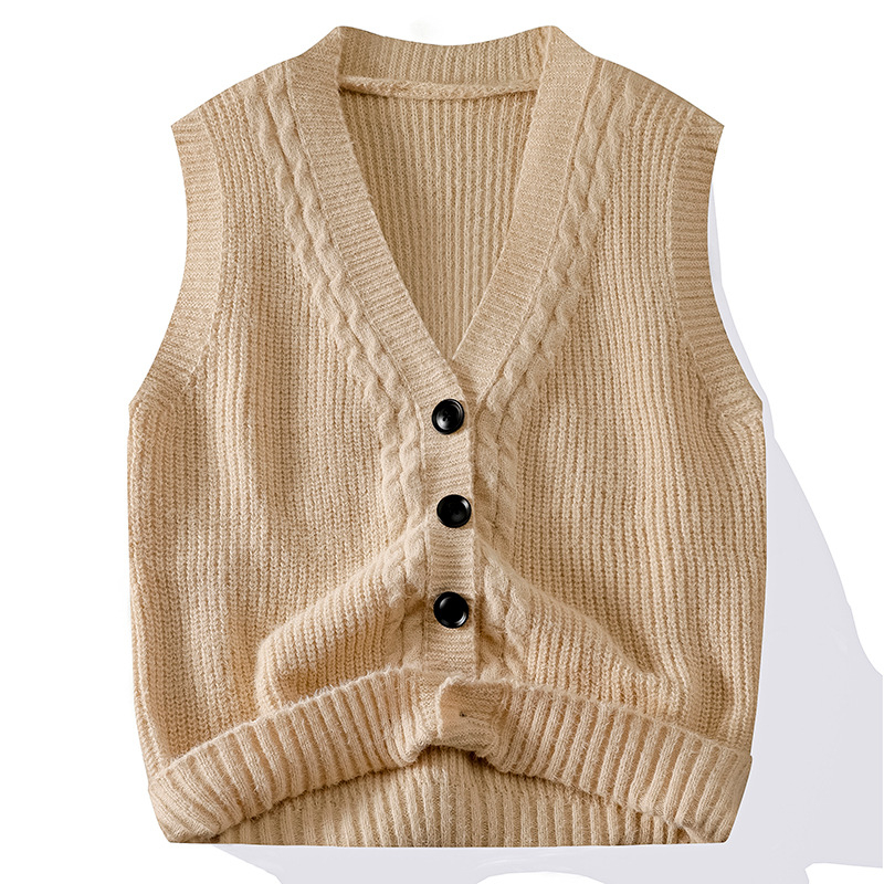 Muški pleteni kardigan s V-izrezom, dugi rukavi, široki kroj, jacquard pletenina