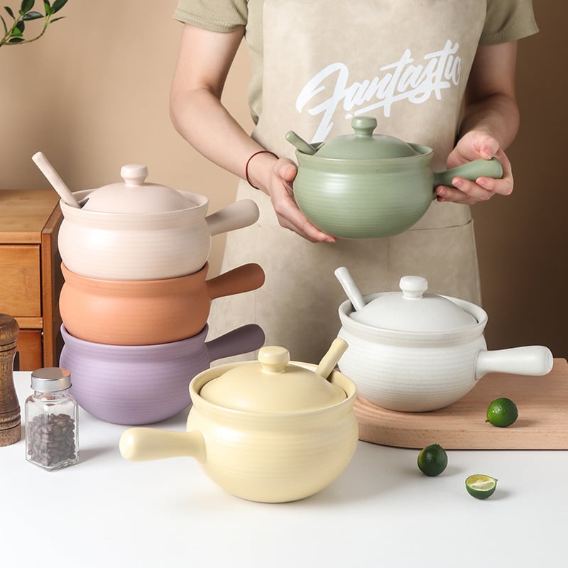 Κεραμικός κάδος λαδιού με δύο αφτιά, καπάκι και κουταλάκι, ιαπωνικού στυλ κουζίνας για υγρά καρυκεύματα, ανθεκτικό σε υψηλές θερμοκρασίες, δυνατότητα προσαρμογής